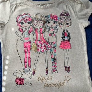 Size 6 glittery super cute short sleeve shirt!